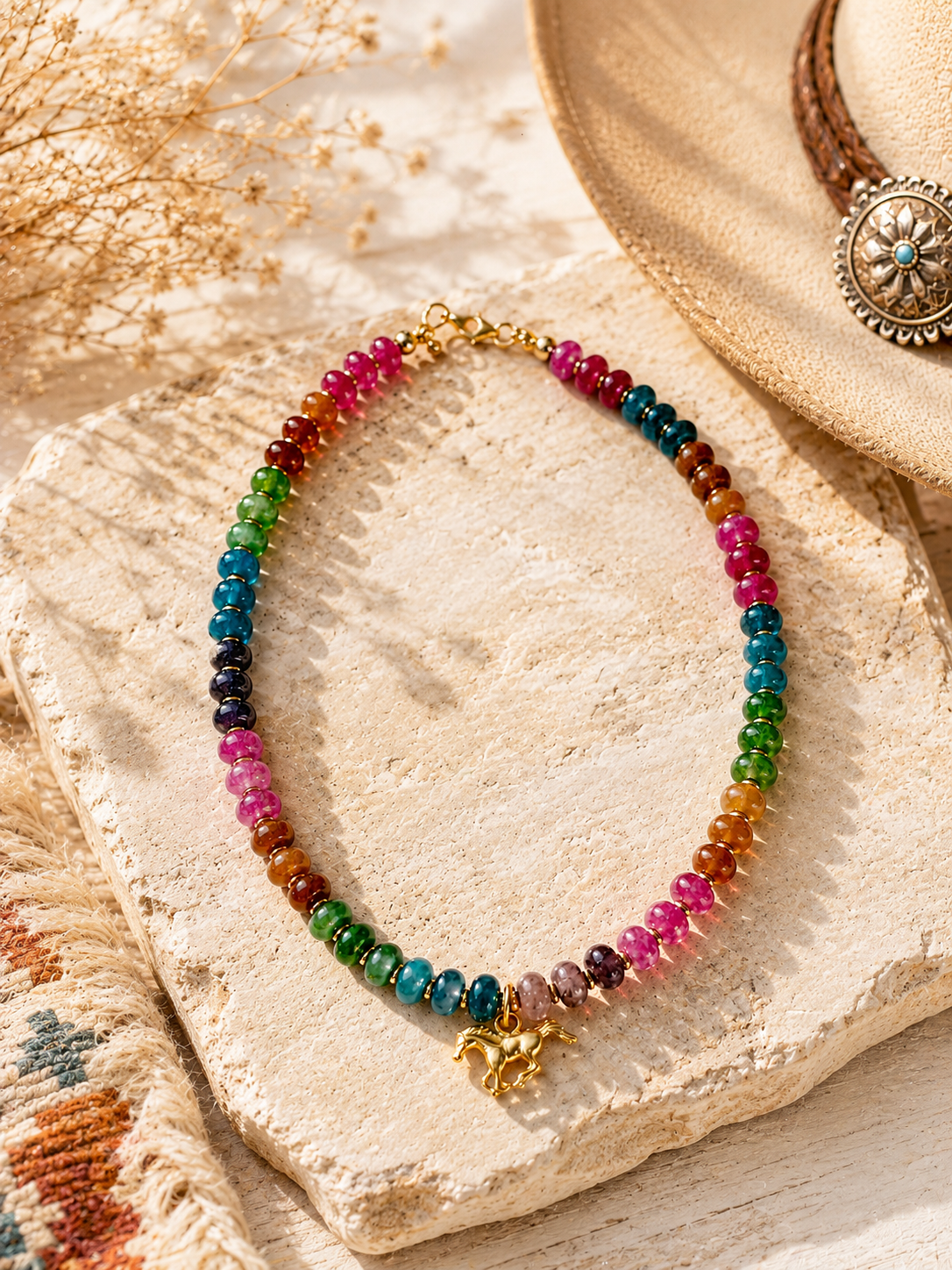 Wild Mustang Beaded Necklace
